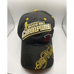 Miami Heat 2006 NBA Champions Baseball Cap Reebok Men's Black Yellow